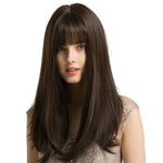 Perruque femme brune long