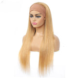 Perruque longue blonde avant bandeau